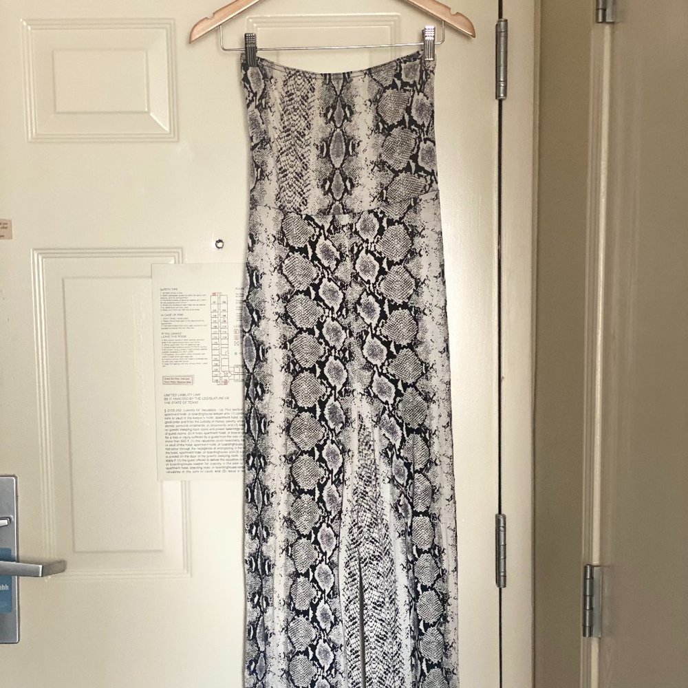 Strapless Snakeskin Jumpsuit from PLT